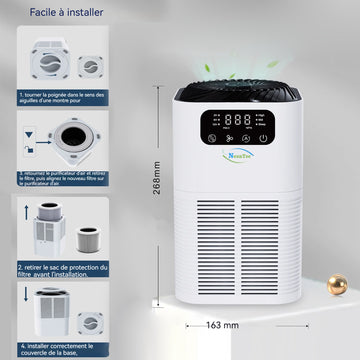 Purificateur d'air intelligent ions négatifs avec fonction d'aromathérapie purifier jusqu'à 60㎡ pm2.5 désodoriser silencieux